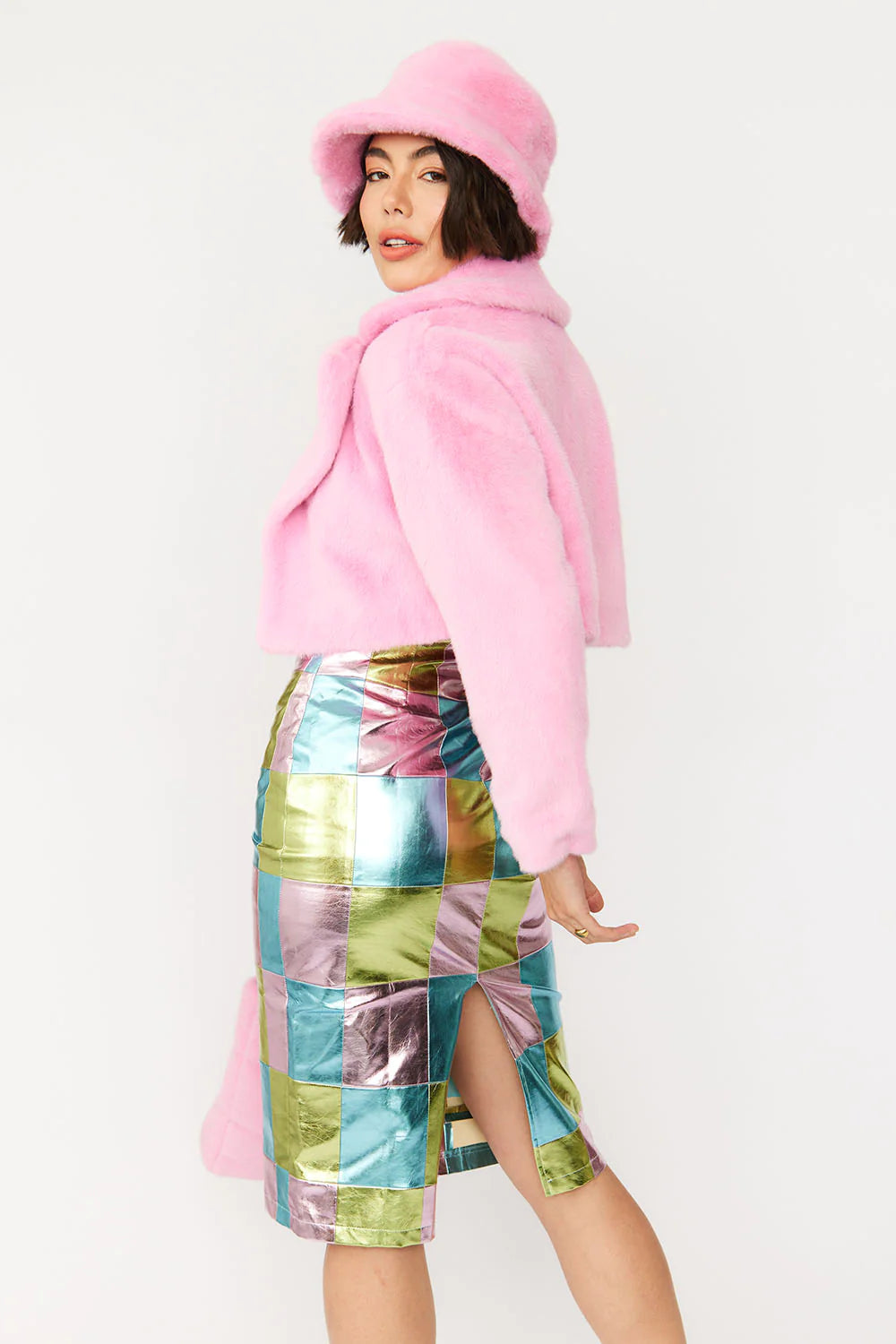 Jayley Faux fur cropped jacket