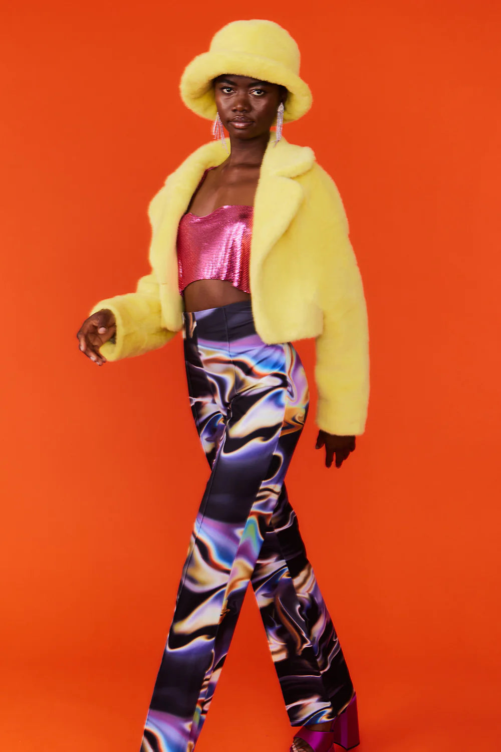 Jayley Faux fur cropped jacket