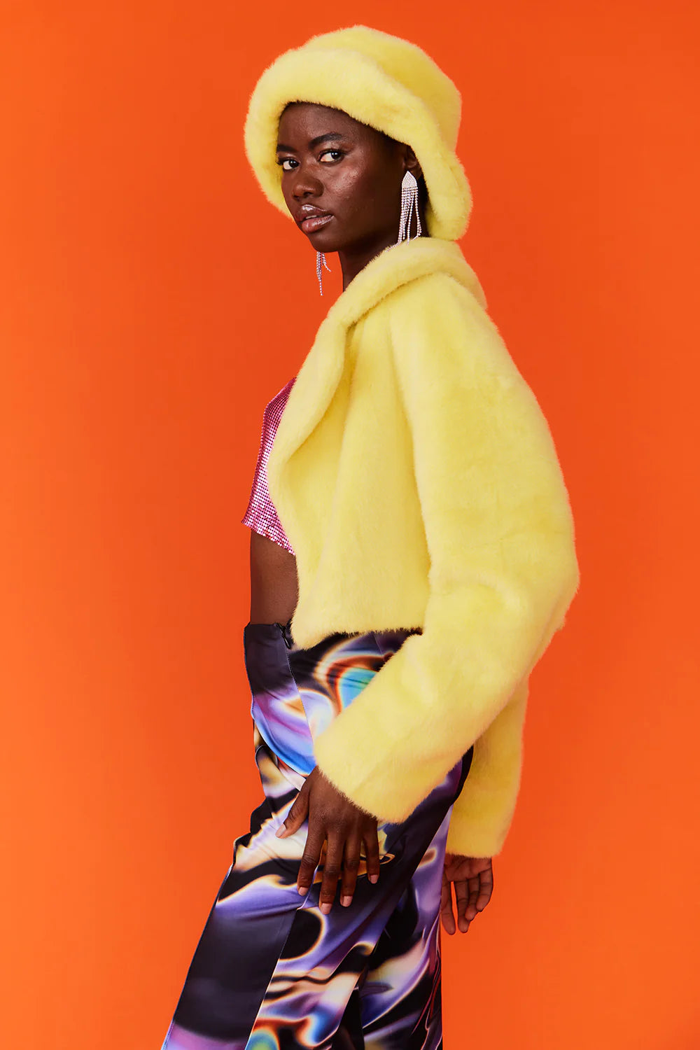 Jayley Faux fur cropped jacket