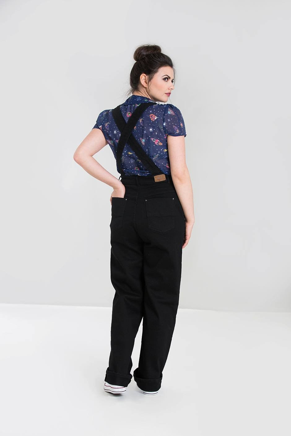 Hell Bunny Elly May Black Dungarees
