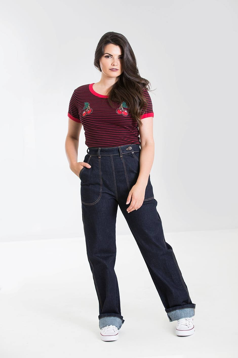 Hell Bunny Dark denim high waister Weston Jeans