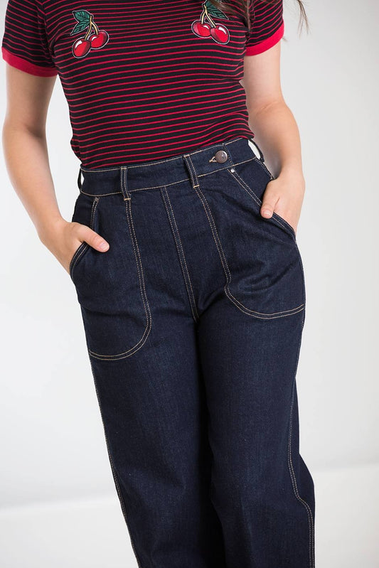 Hell Bunny Dark denim high waister Weston Jeans