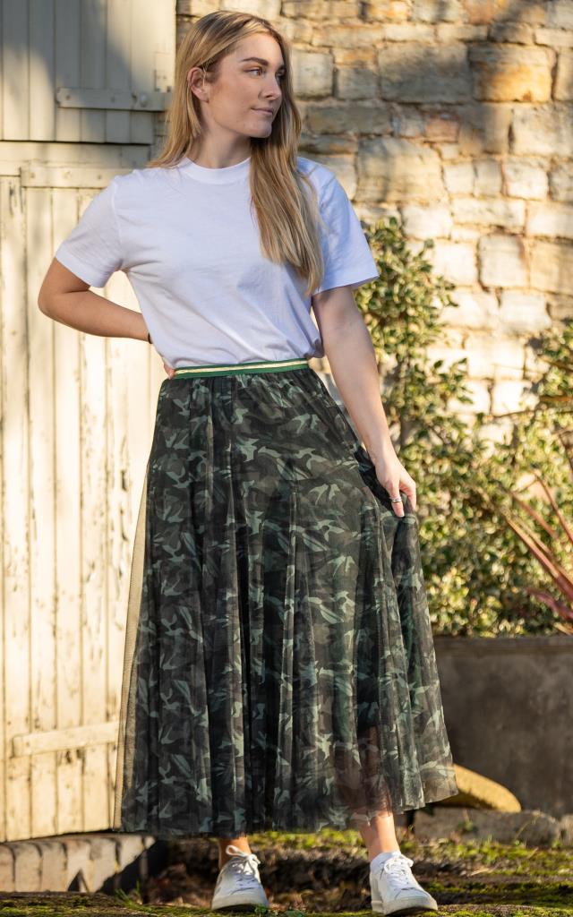 Last true angel tulle layer skirt in Camo print