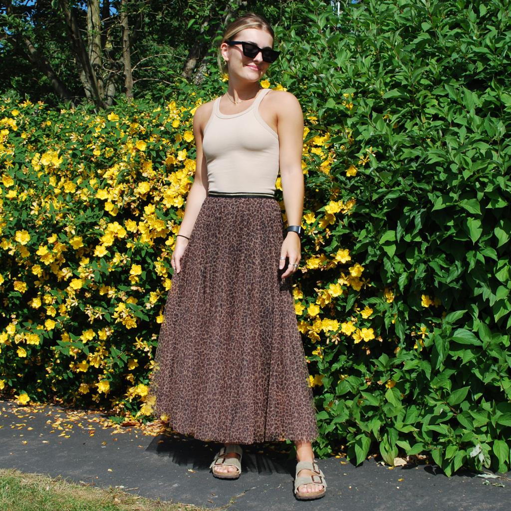 Last true angel tulle layer skirt in leopard