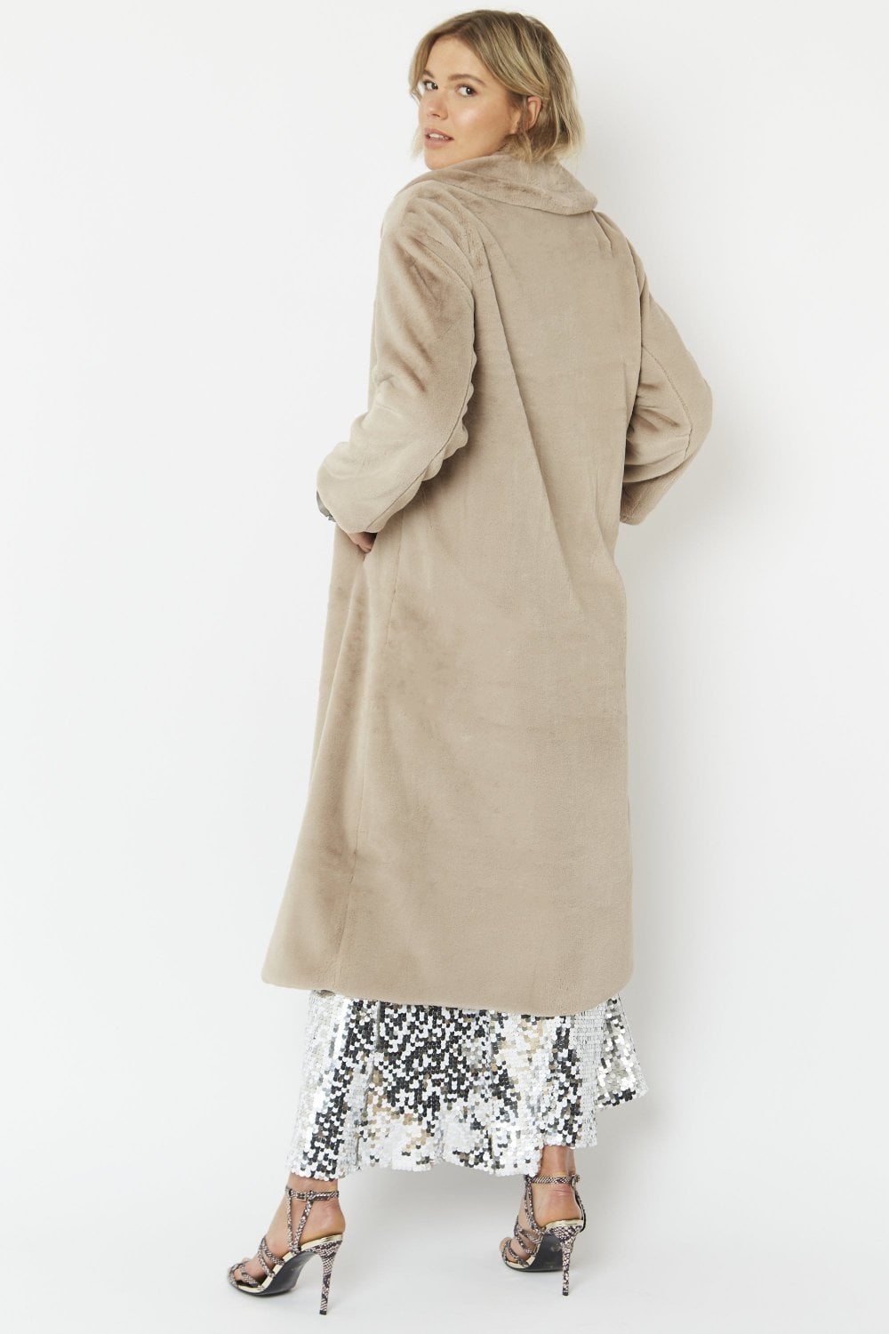 Jayley Mocha Faux Fur Maxi Coat