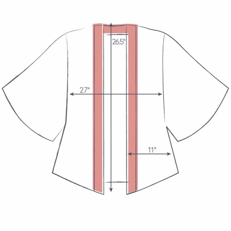 Powder Winter Floral Terracotta kimono jacket short