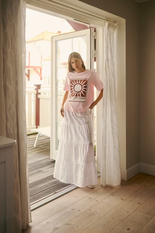 Kaffe kavalerie skirt chalk