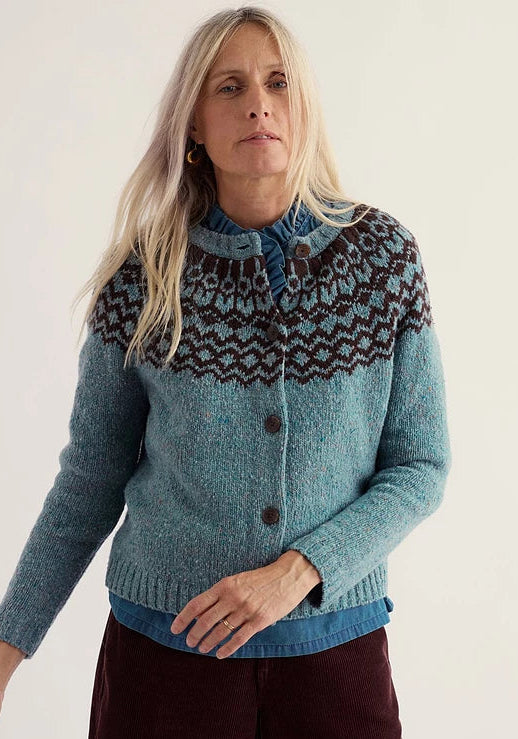 Seasalt Port Kinnis Fair Isle Cardigan With Merino