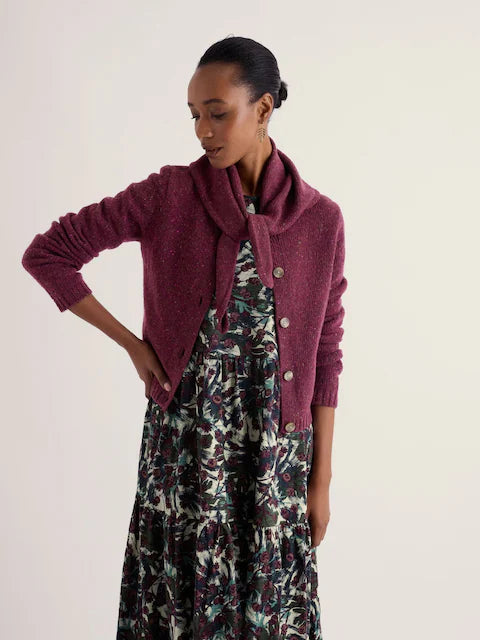 Seasalt Cornwall Purple Dawson Pick Wool Blend Cardigan