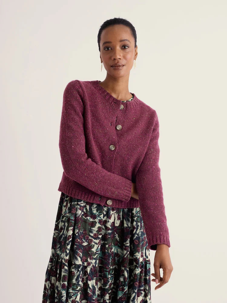 Seasalt Cornwall Purple Dawson Pick Wool Blend Cardigan