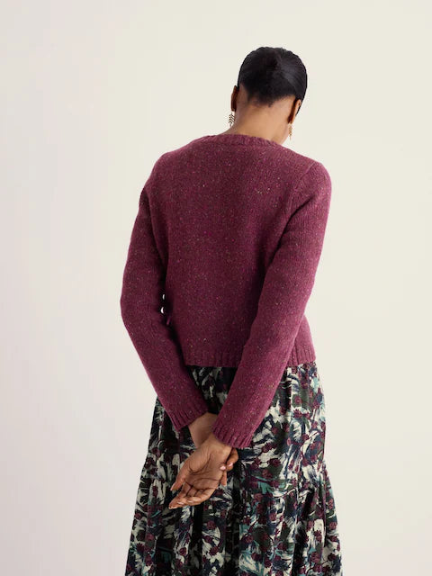 Seasalt Cornwall Purple Dawson Pick Wool Blend Cardigan