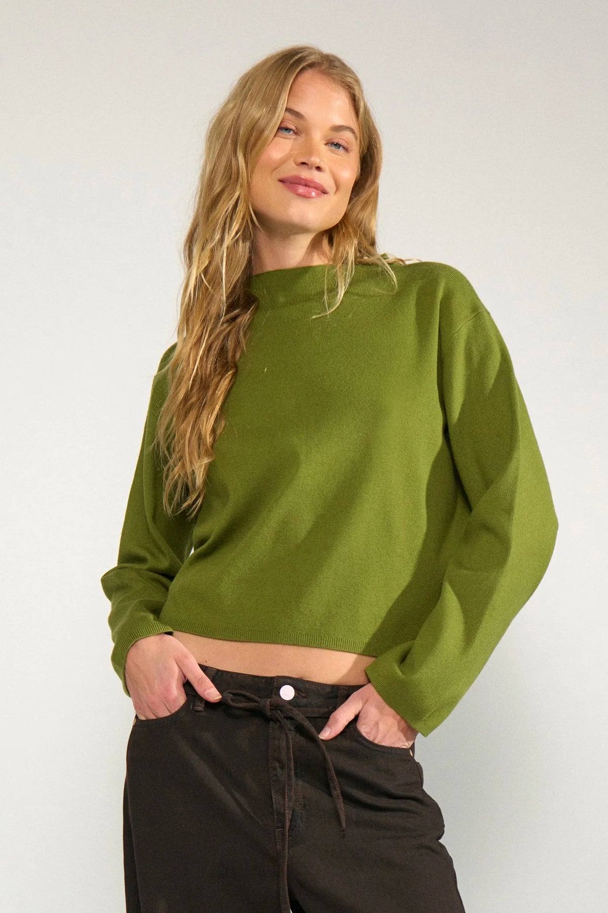 Numph NUCARMA CROP PULLOVER - Calla Green