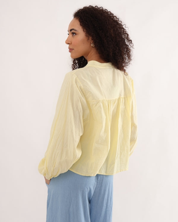 Italian collection smock blouse - Lemon