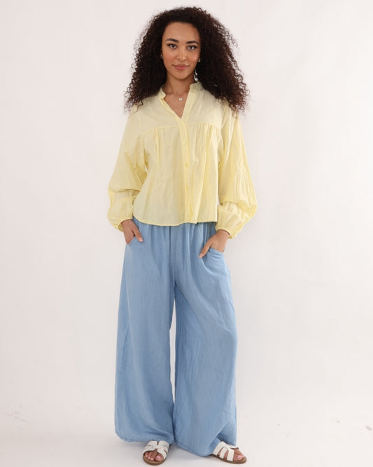 Italian collection smock blouse - Lemon