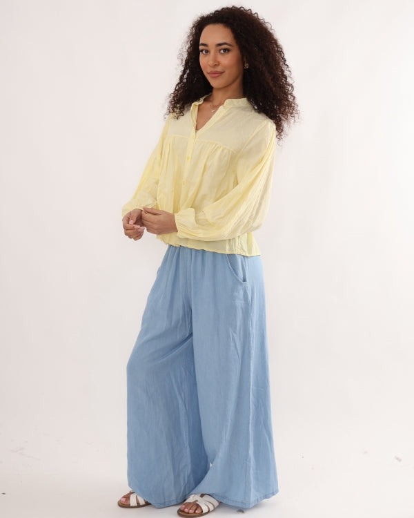 Italian collection smock blouse - Lemon