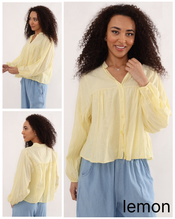 Italian collection smock blouse - Lemon