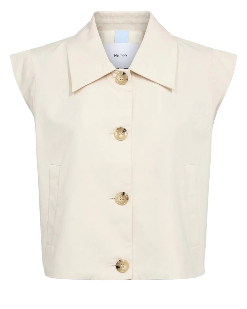 Numph NUSUNNA VEST - Whitecap Gray
