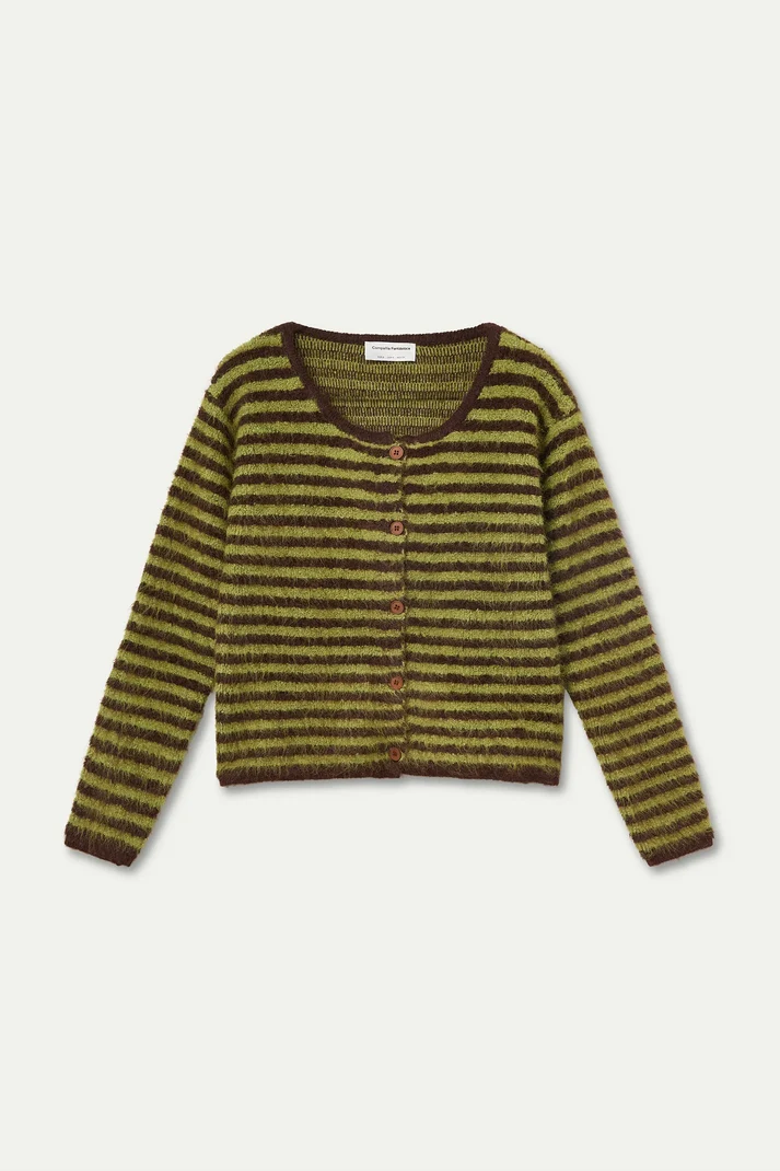 Compania fantastica Green and brown striped cardigan