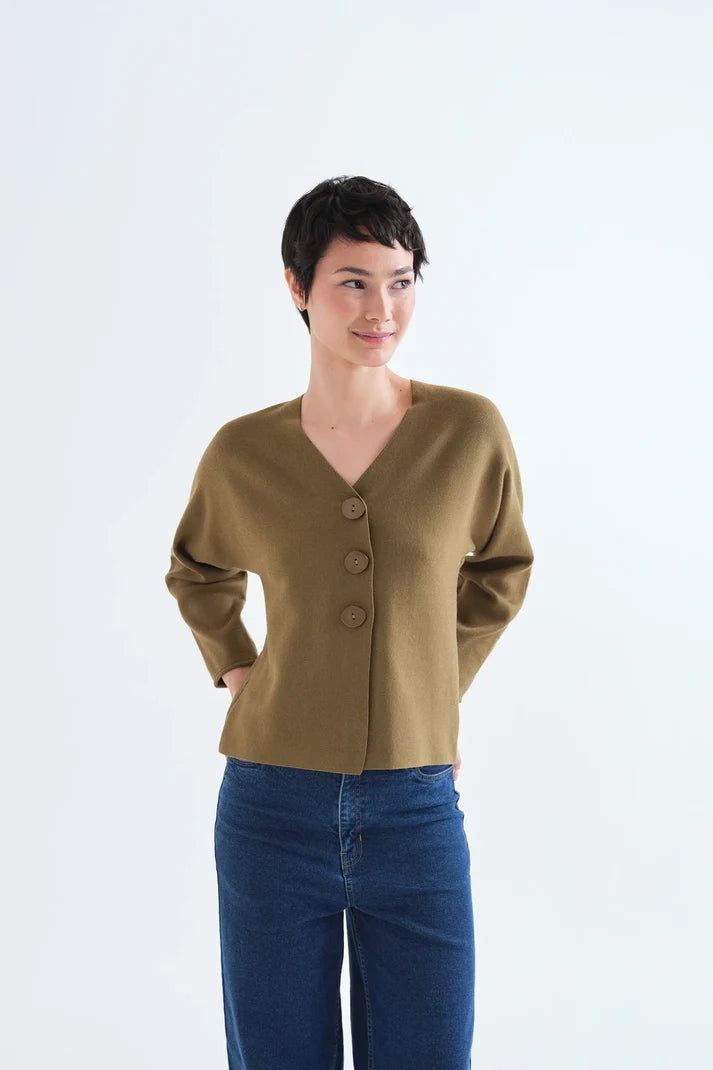 Compania fantastica Olive green cardigan