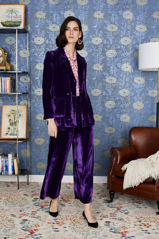 Luna Llena / Velvet Suit Trousers / Fig Boutique