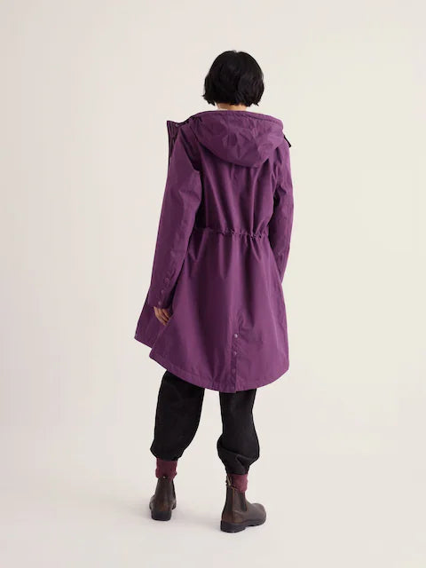 Seasalt Cornwall Purple Tall Plant Hunter Cotton Waterproof Coat