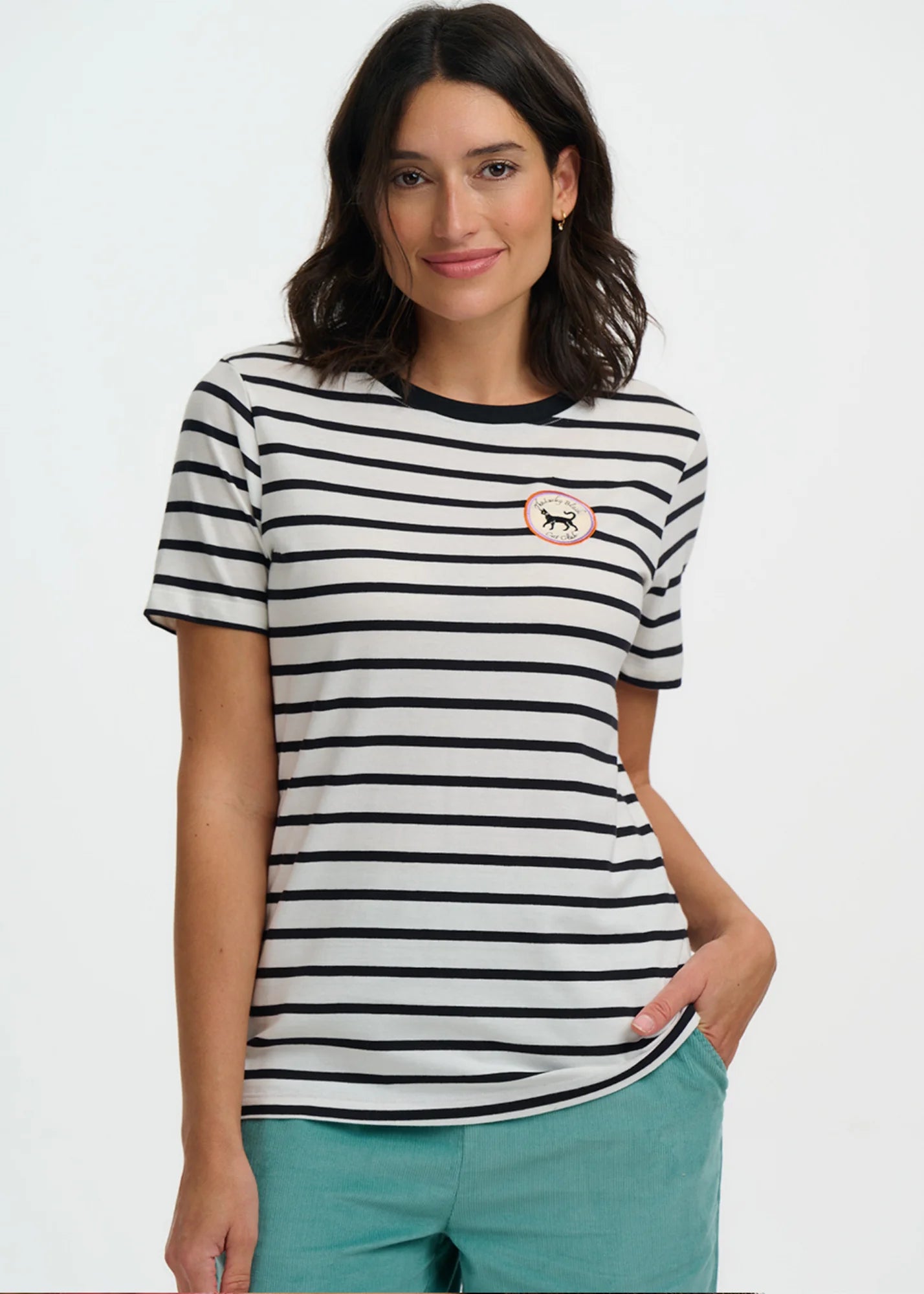 Sugarhill Maggie T-shirt - Off White/Black, Lucky Cat