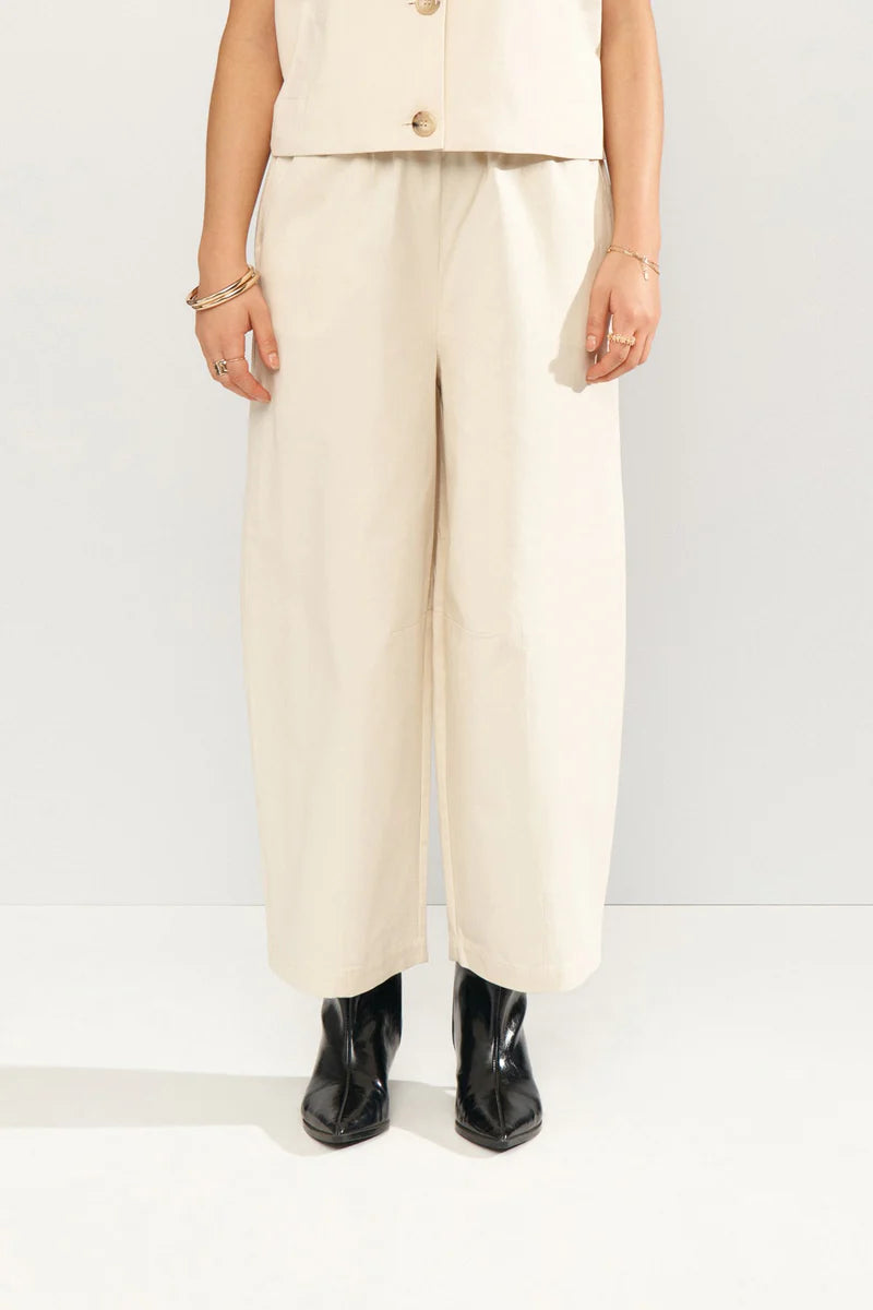 Numph NUSUNNA CROPPED PANTS - Whitecap Gray