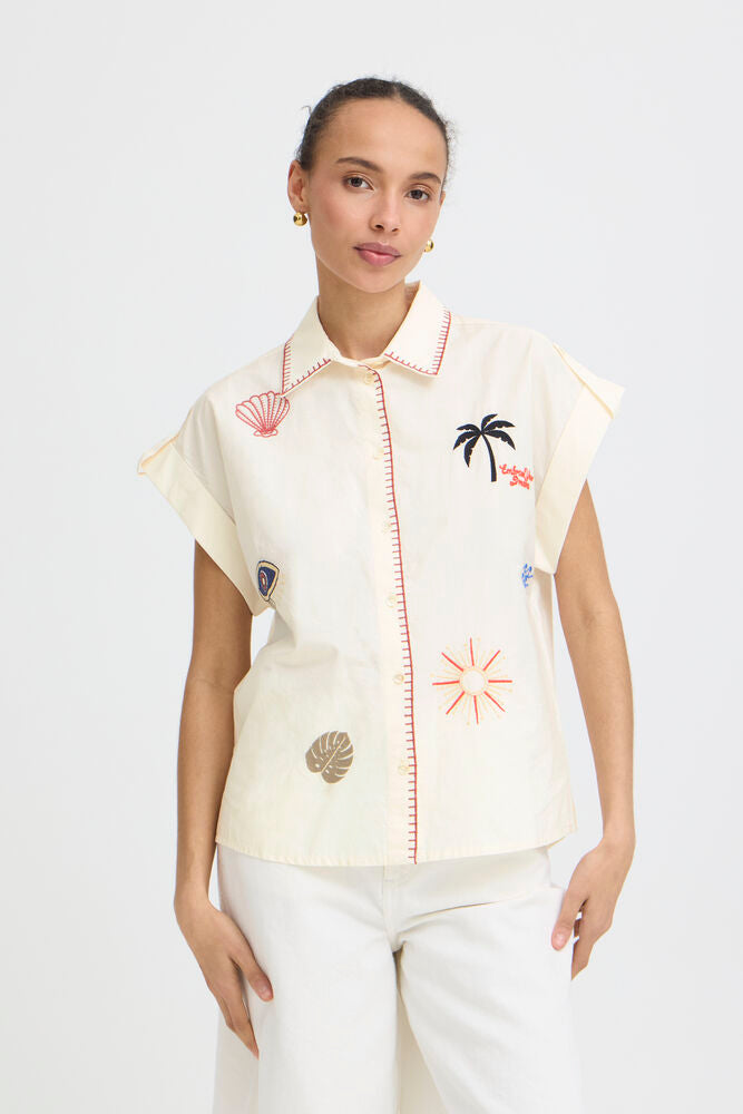 Byoung BYJESSEL EMB SHIRT