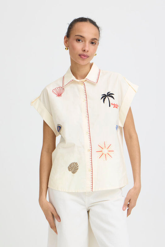 Byoung BYJESSEL EMB SHIRT