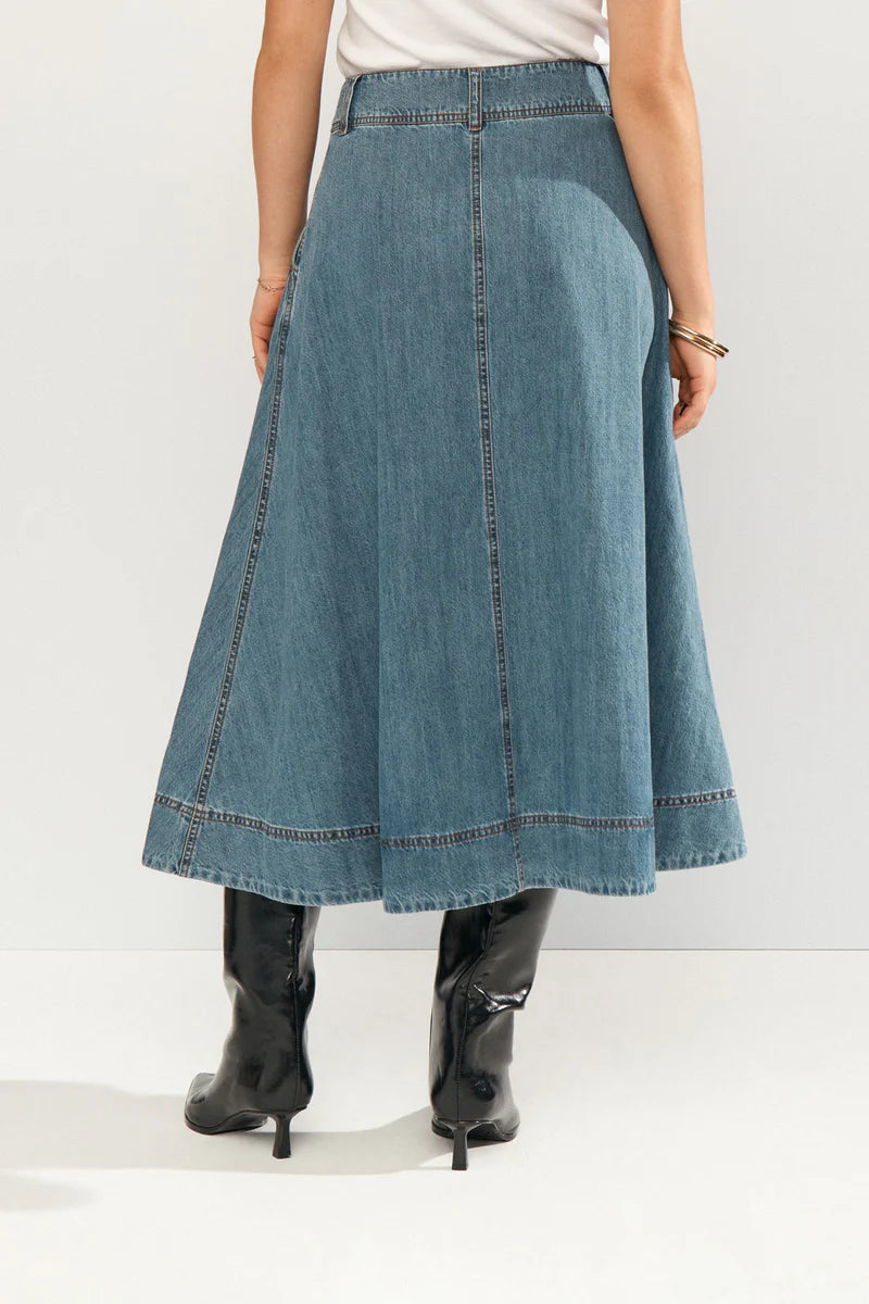 Numph NUSANDIE SKIRT - Medium Blue Denim