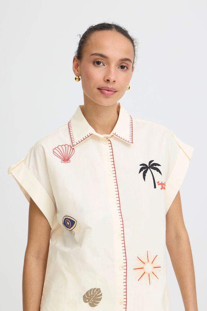 Byoung BYJESSEL EMB SHIRT