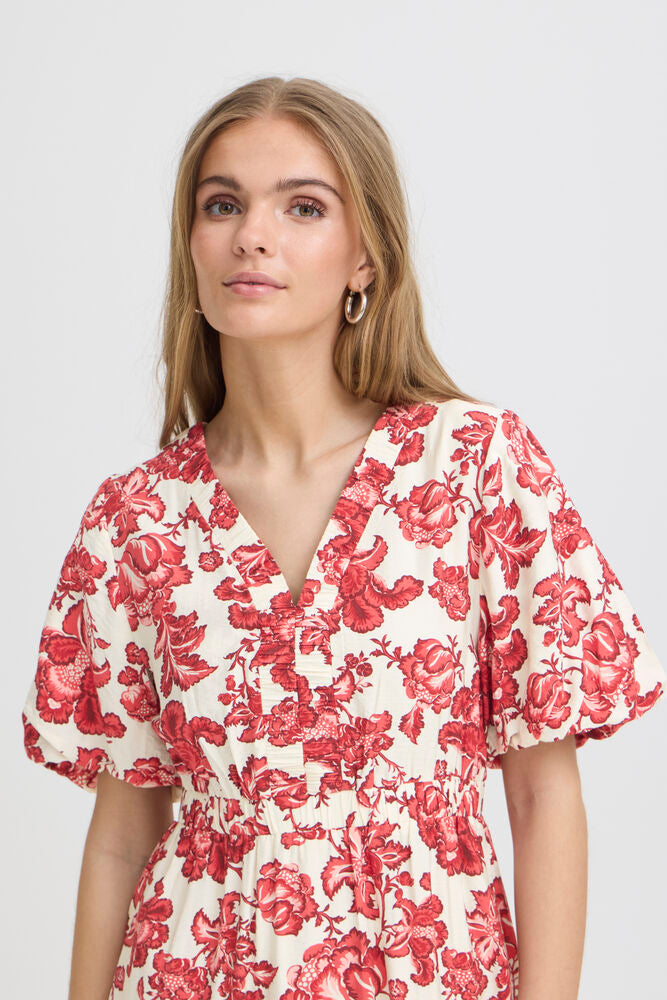 Ichi RED FLORAL PRINT - Red dress