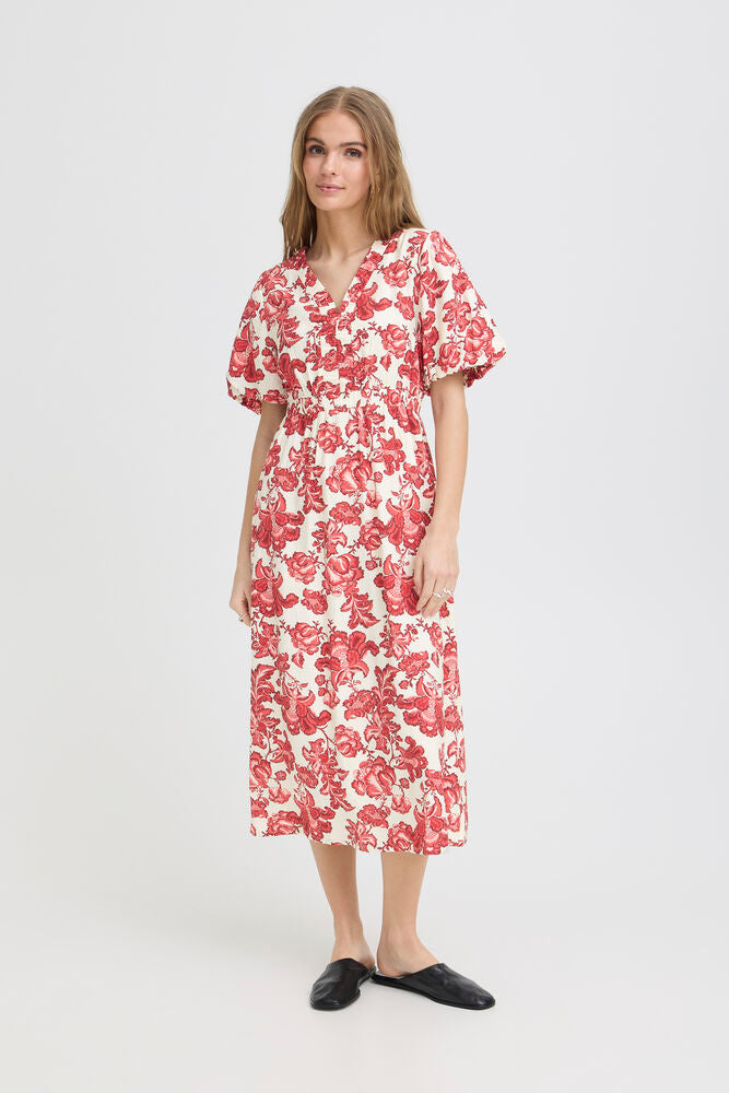 Ichi RED FLORAL PRINT - Red dress