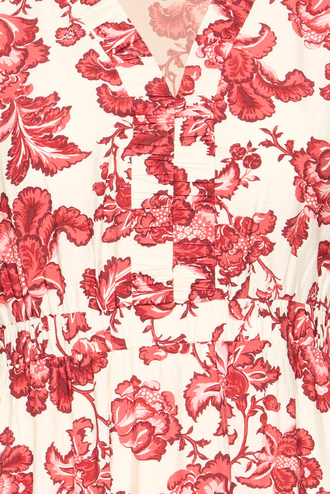 Ichi RED FLORAL PRINT - Red dress