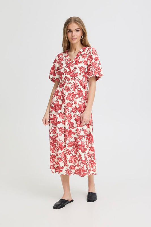 Ichi RED FLORAL PRINT - Red dress