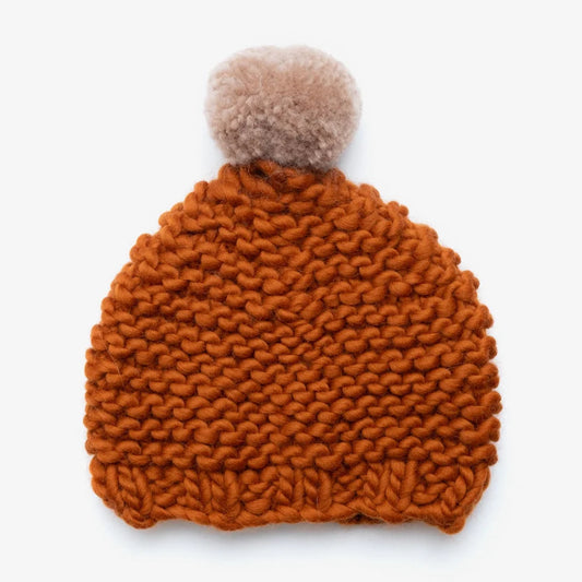 Gilly B Rust/Caramel Bobble Hat