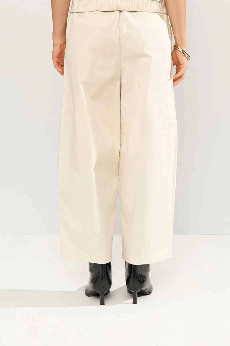 Numph NUSUNNA CROPPED PANTS - Whitecap Gray