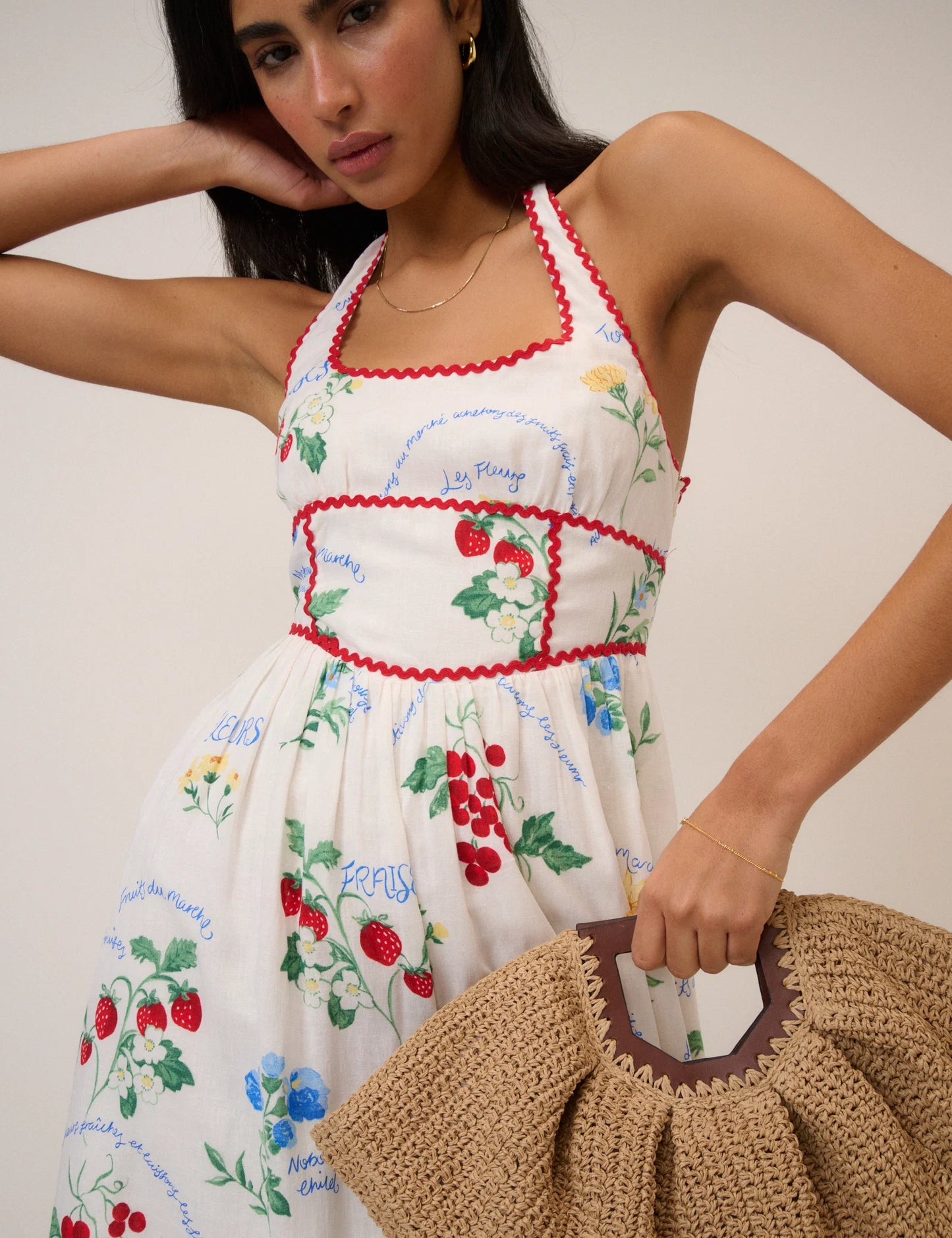 Nobody's Child White Printed Halterneck Hallie Midi Dress