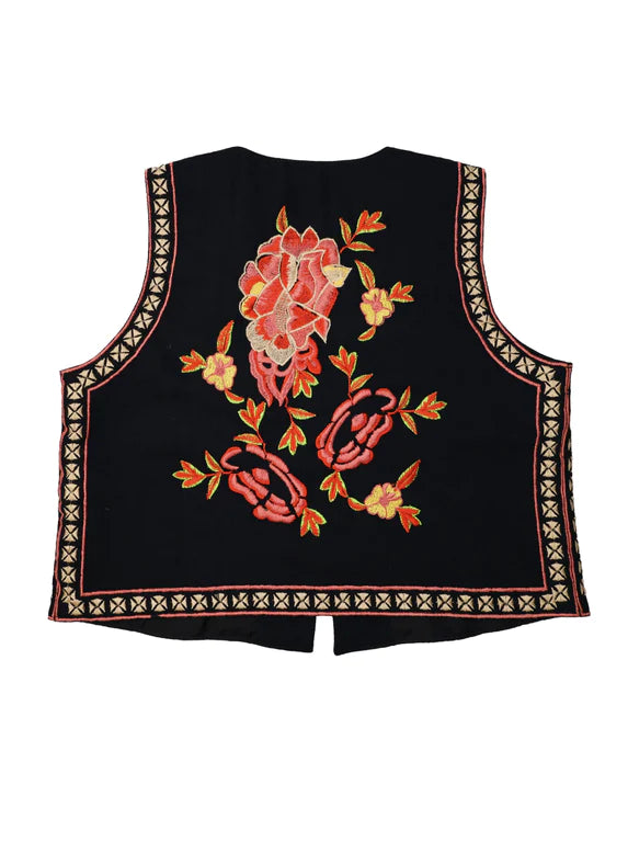 Fig Boutique - Blackcolour - Embroidered Waistcoat