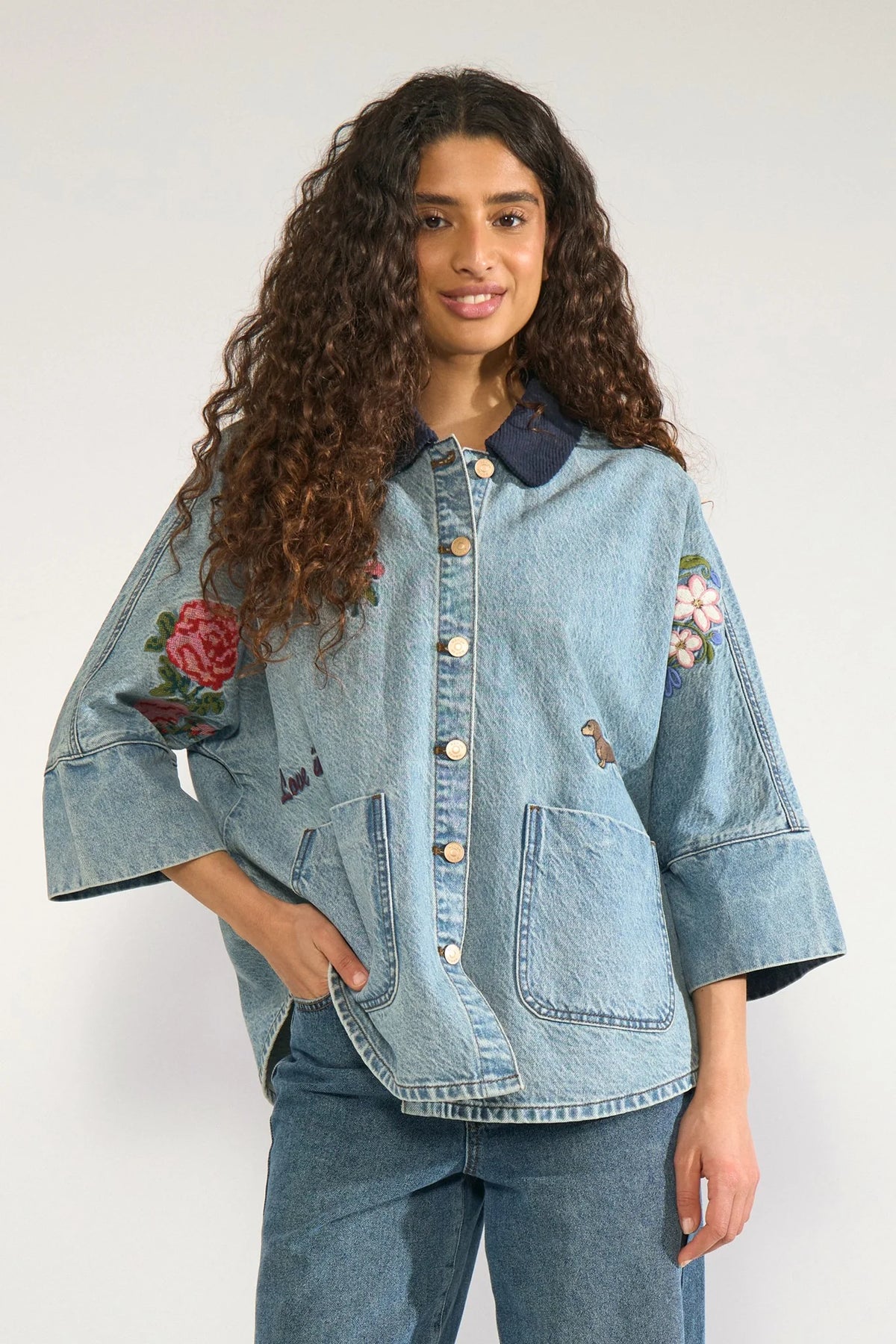 Numph NUDENMA OVERSIZE SHIRT - Medium Blue Denim