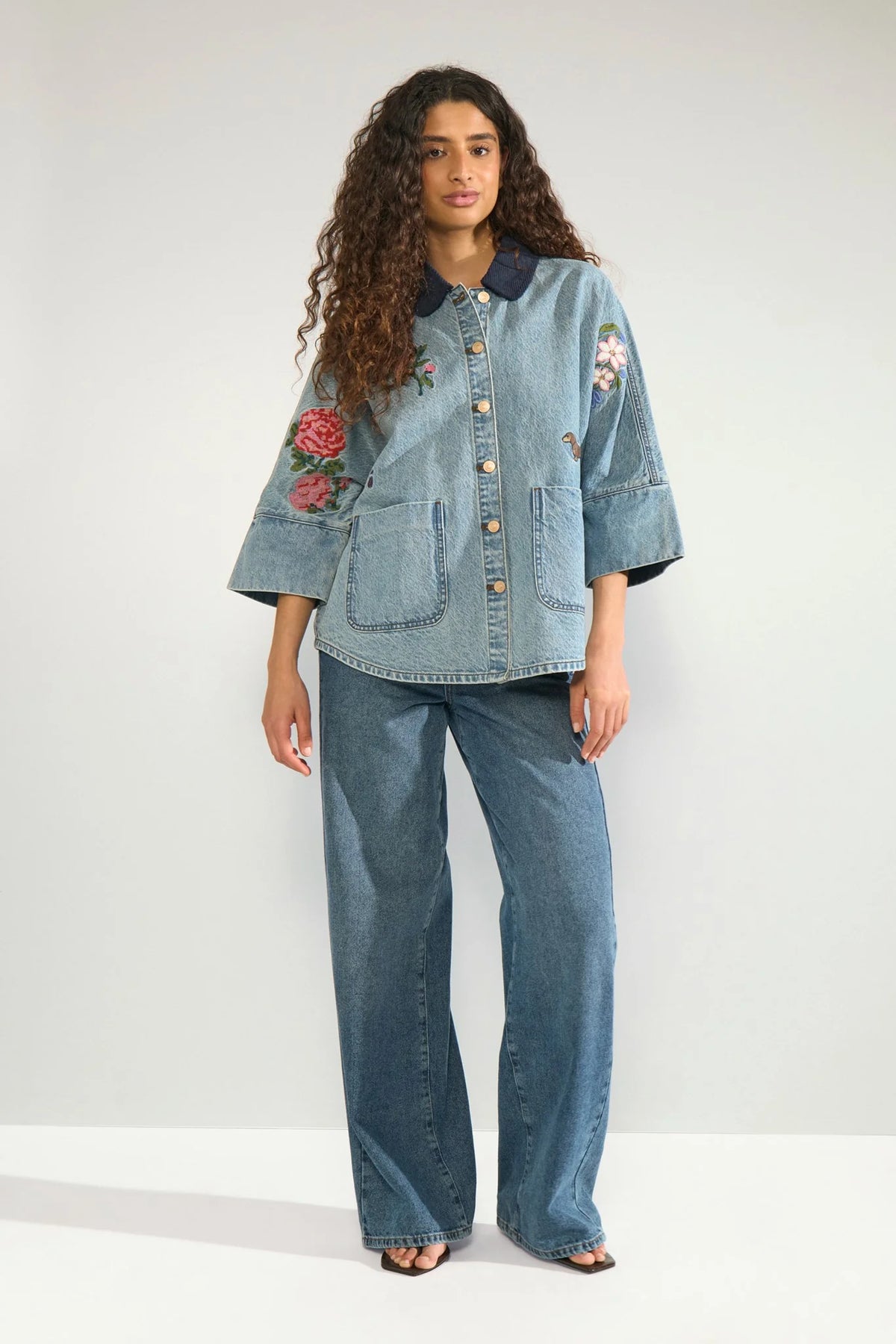 Numph NUDENMA OVERSIZE SHIRT - Medium Blue Denim