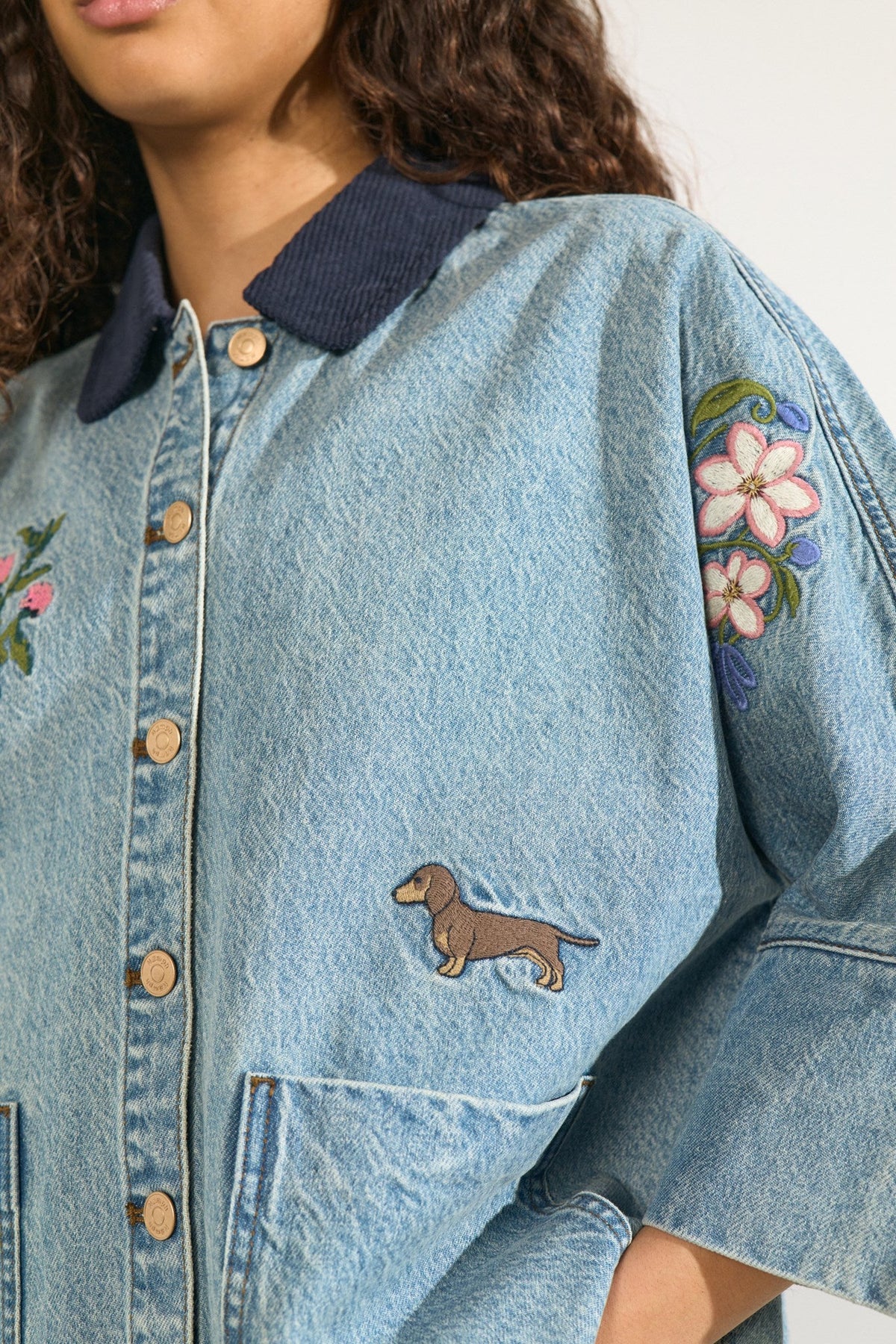 Numph NUDENMA OVERSIZE SHIRT - Medium Blue Denim