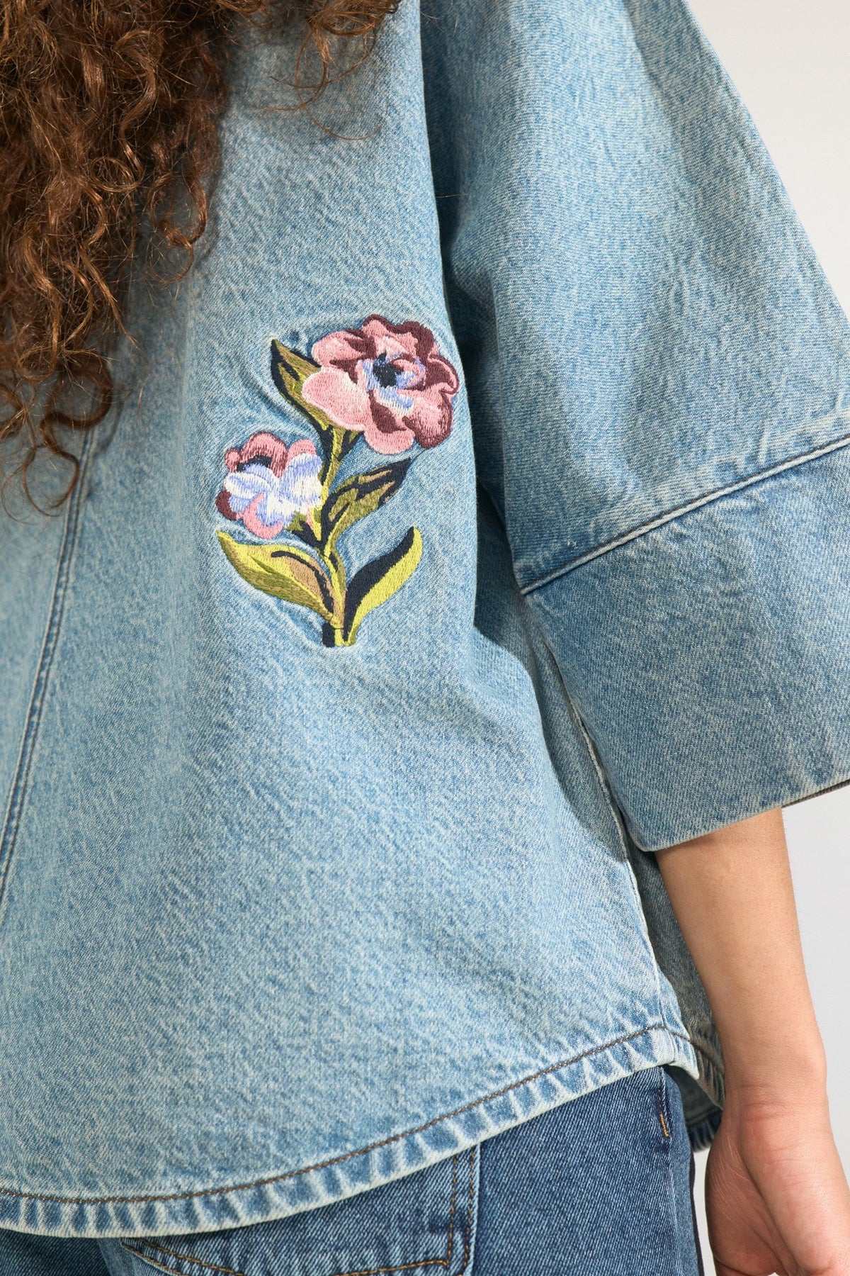 Numph NUDENMA OVERSIZE SHIRT - Medium Blue Denim