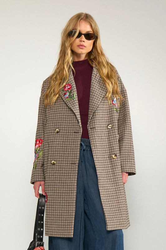 Numph NUELANA EMBROIDERY COAT - Black Coffee