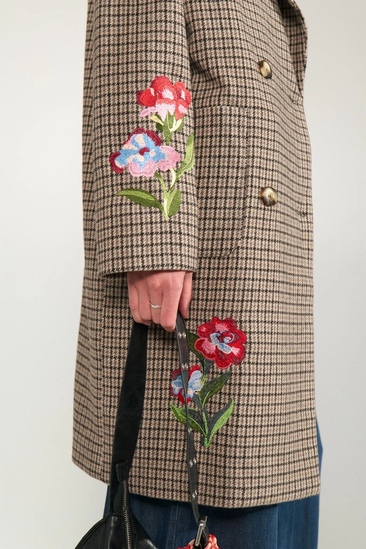 Numph NUELANA EMBROIDERY COAT - Black Coffee