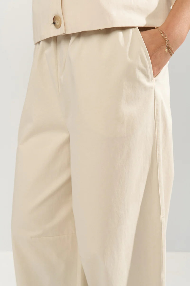 Numph NUSUNNA CROPPED PANTS - Whitecap Gray