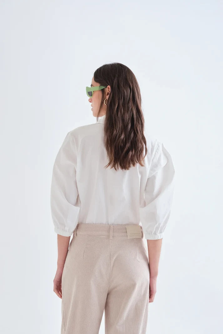 Compania Fantastica 100% cotton white shirt with multicolor jewel buttons