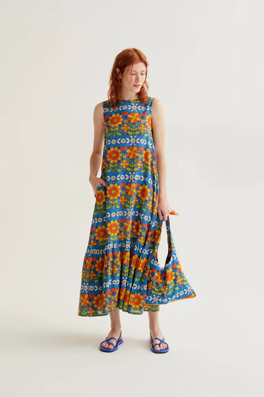 Compania Fantastica long dress with garden print