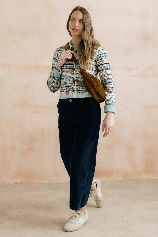 Lily and me Chestnut Knitted Fair Isle Jacket Mist