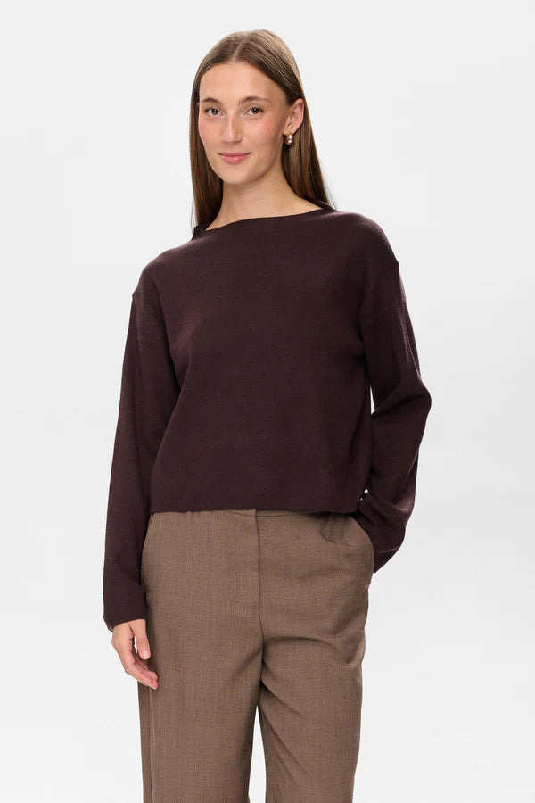 Numph NUCARMA CROP PULLOVER - Black Coffee